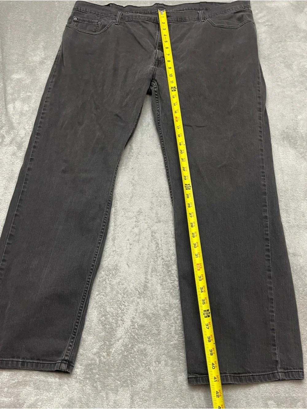 Levis 541 Relaxed Fit Jeans Mens 44x32 Black Medium Wash Stretch Flex